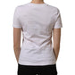 White Cotton Rose Patch Crew Neck T-shirt