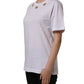 White Cotton Gold DG Logo Crew Neck T-shirt