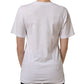 White Cotton Gold DG Logo V-Neck T-shirt