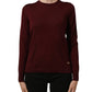 Maroon Wool Knitted CrewNeck Pullover Sweater