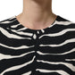 Black White Zebra Sleeveless Cropped Tank Top