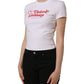 White Floral Logo Print Crew Neck T-shirt