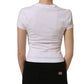 White Floral Logo Print Crew Neck T-shirt