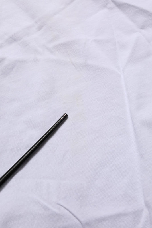White Logo Patch Cotton Crew Neck T-shirt