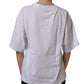 White Logo Patch Cotton Crew Neck T-shirt