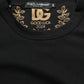 Black Cotton Crew Neck Short Sleeves T-shirt
