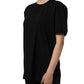 Black Cotton Crew Neck Short Sleeve T-shirt