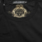Black Cotton Crew Neck Short Sleeve T-shirt