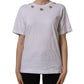 White Cotton Gold DG Logo Crew Neck T-shirt