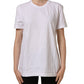 White Cotton Crew Neck Short Sleeves T-shirt
