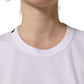White Cotton Crew Neck Short Sleeves T-shirt