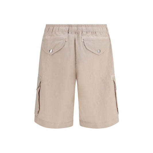 Beige Linen Bermuda Shorts