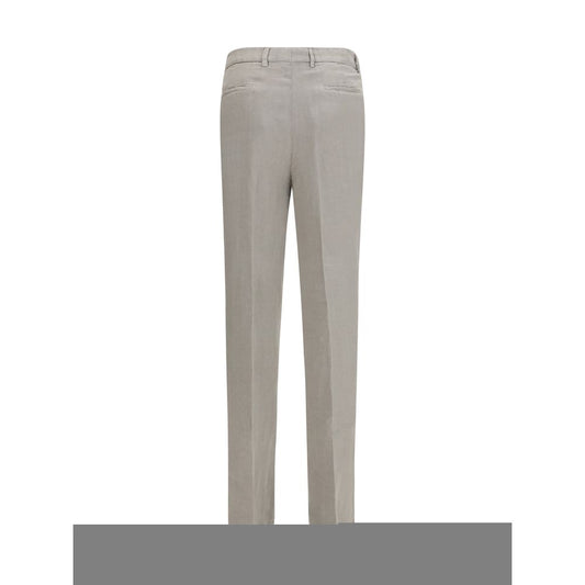 Gray Linen Casual Pants