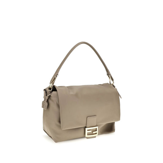 Beige Calf Leather Bos Taurus Shoulder Bag
