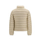Beige Polyamide Full-Length Jacket