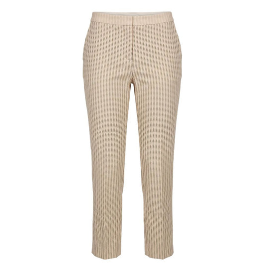 Beige Viscose Women Pants