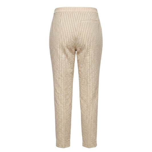 Beige Viscose Women Pants