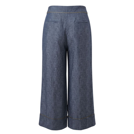Blue Viscose Women Pants
