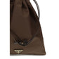 Brown Polyamide Clutch Bag