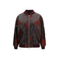 Bordeaux Leather Bomber