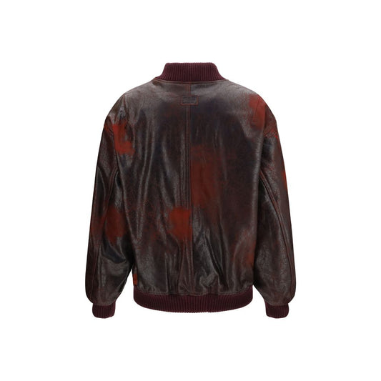 Bordeaux Leather Bomber