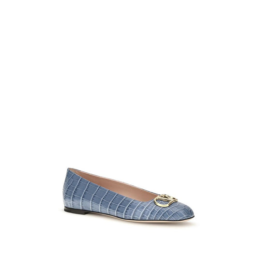 Blue Calf Leather Bos Taurus Ballet Flats