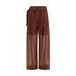 Brown Cotton Casual Pants