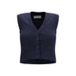 Blue Cashmere Sleeveles Sweater