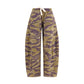 Multicolor Cotton Casual Pants