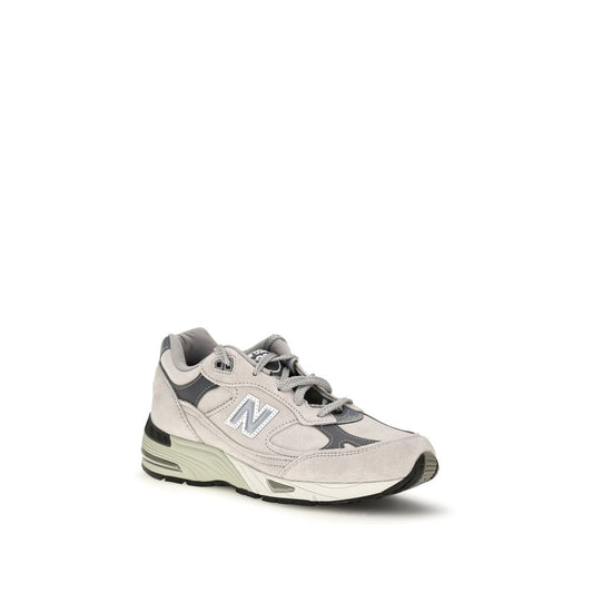 Gray Suede Leather Athletic Sneakers