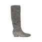 Gray Suede Leather Ankle Boots