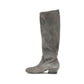 Gray Suede Leather Ankle Boots