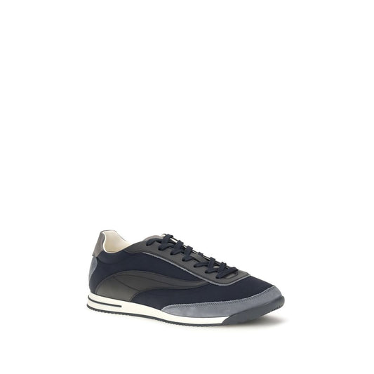 Blue Suede Leather Low Top Sneakers