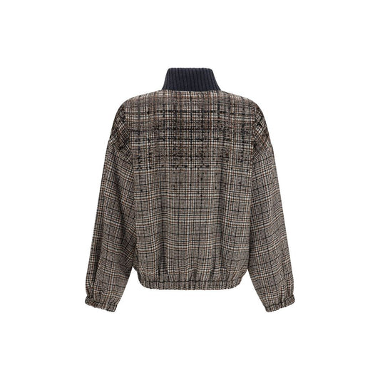 Beige Polyamide Full-Length Jacket