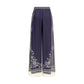 Blue Silk Casual Pants