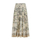Beige Linen Midi Skirt
