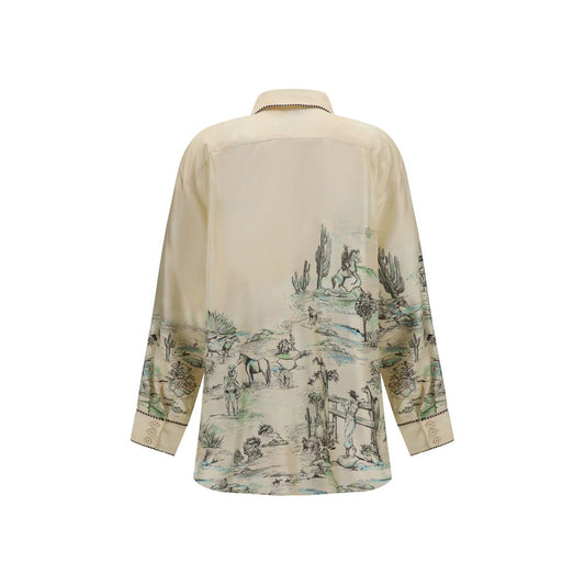 Beige Silk Blouse
