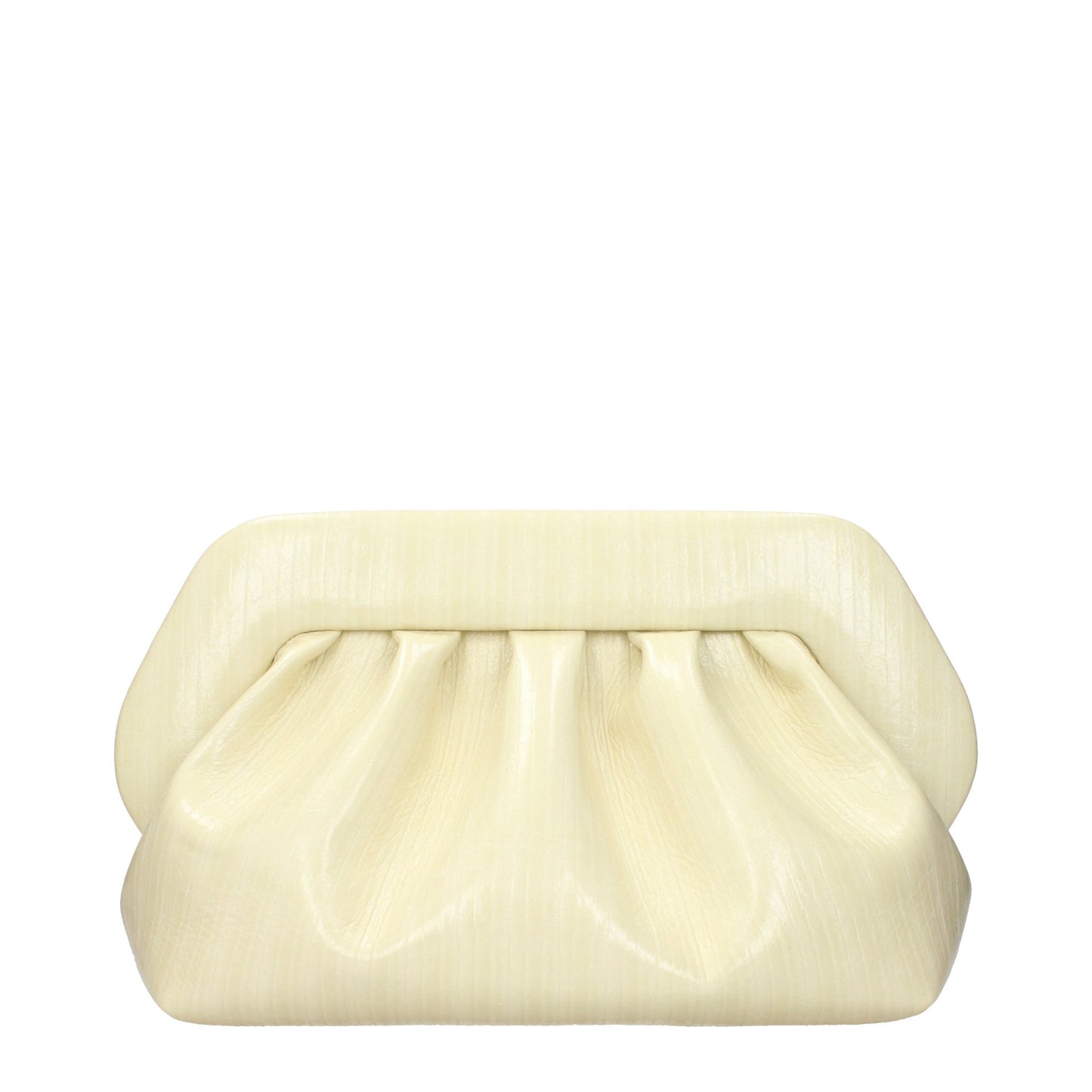 Beige Leather Clutch Bag