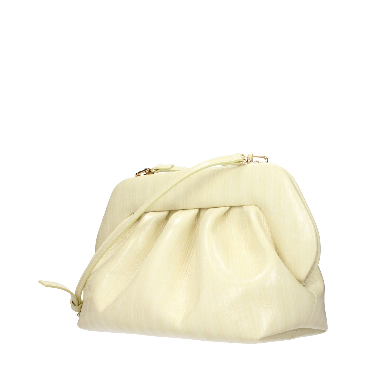 Beige Leather Clutch Bag