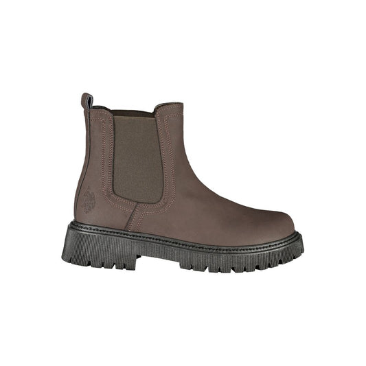 Brown Polyurethane Women's Boot