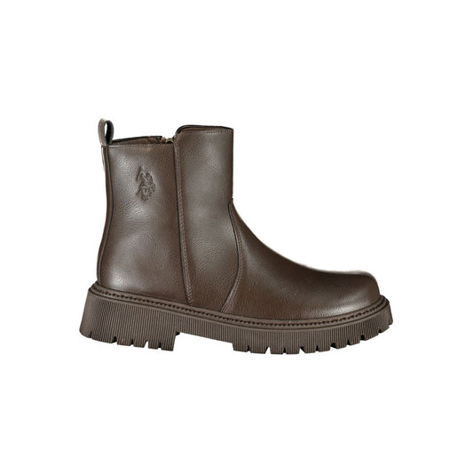 Brown Polyurethane Women's Boot