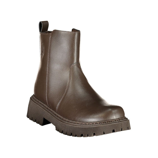 Brown Polyurethane Women's Boot