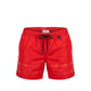 Red Polyester Men Swim Short