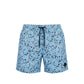 Light Blue Polyester Men Swim Trunk