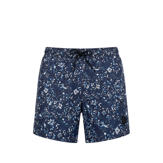 Blue Polyester Men Swim Short