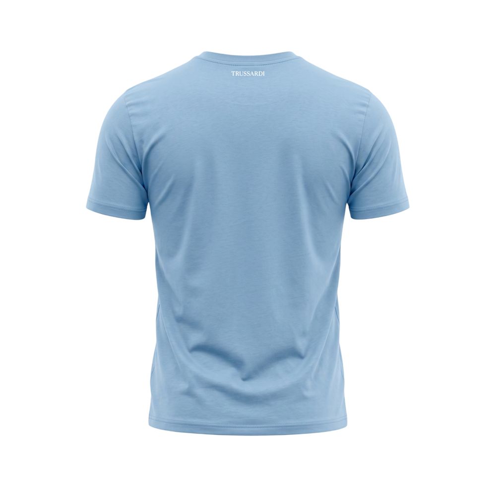 Light Blue Cotton Men T-Shirt
