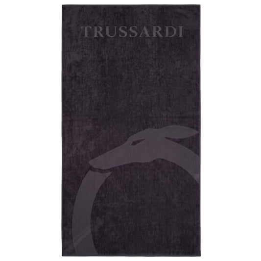 Black Cotton Men Beach Towel