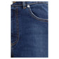 Blue Cotton Straight-Leg Jeans