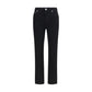 Black Cotton Straight-Leg Jeans