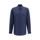 Blue Silk Dress Shirt